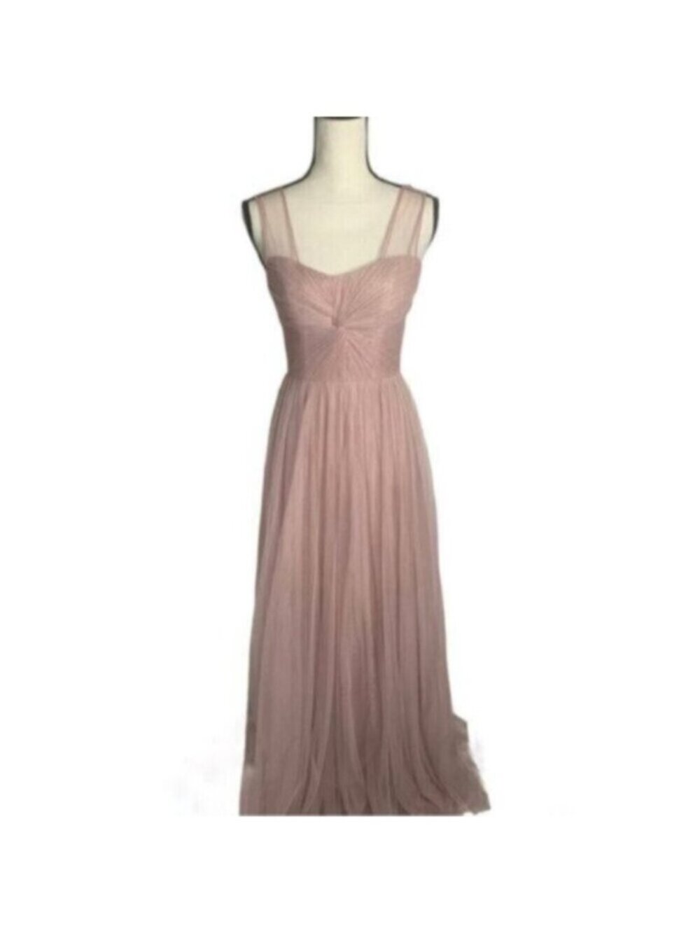 Reverly Blush Tulle Illusion Neckline Evening Gown - Picture 2 of 13